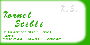 kornel stibli business card