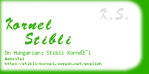 kornel stibli business card